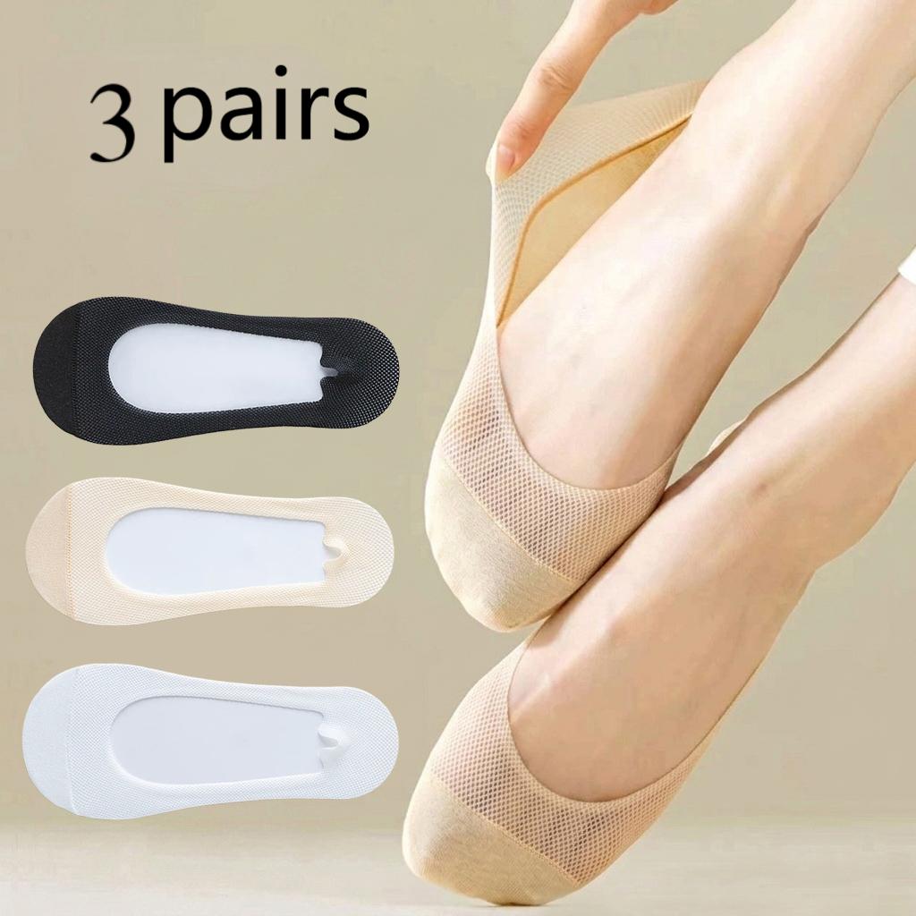 Invisibility Sock Loafer - 3쌍, 여성용 보이지 않는 노쇼 양말,