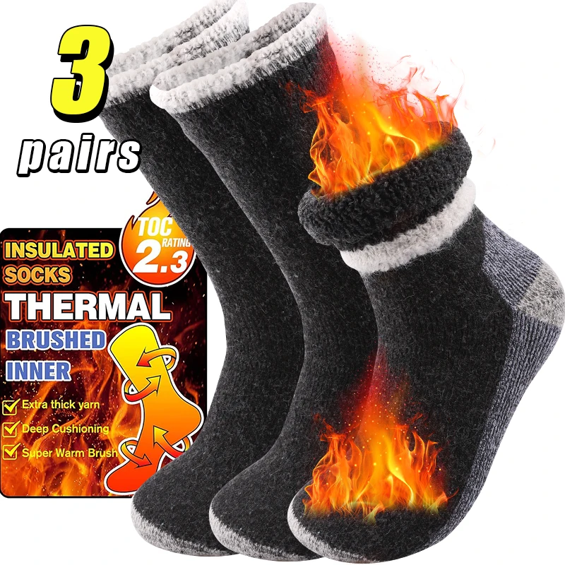 Thermal Sock Winter - 남성 여성을위한 3 쌍 고품질 두꺼운