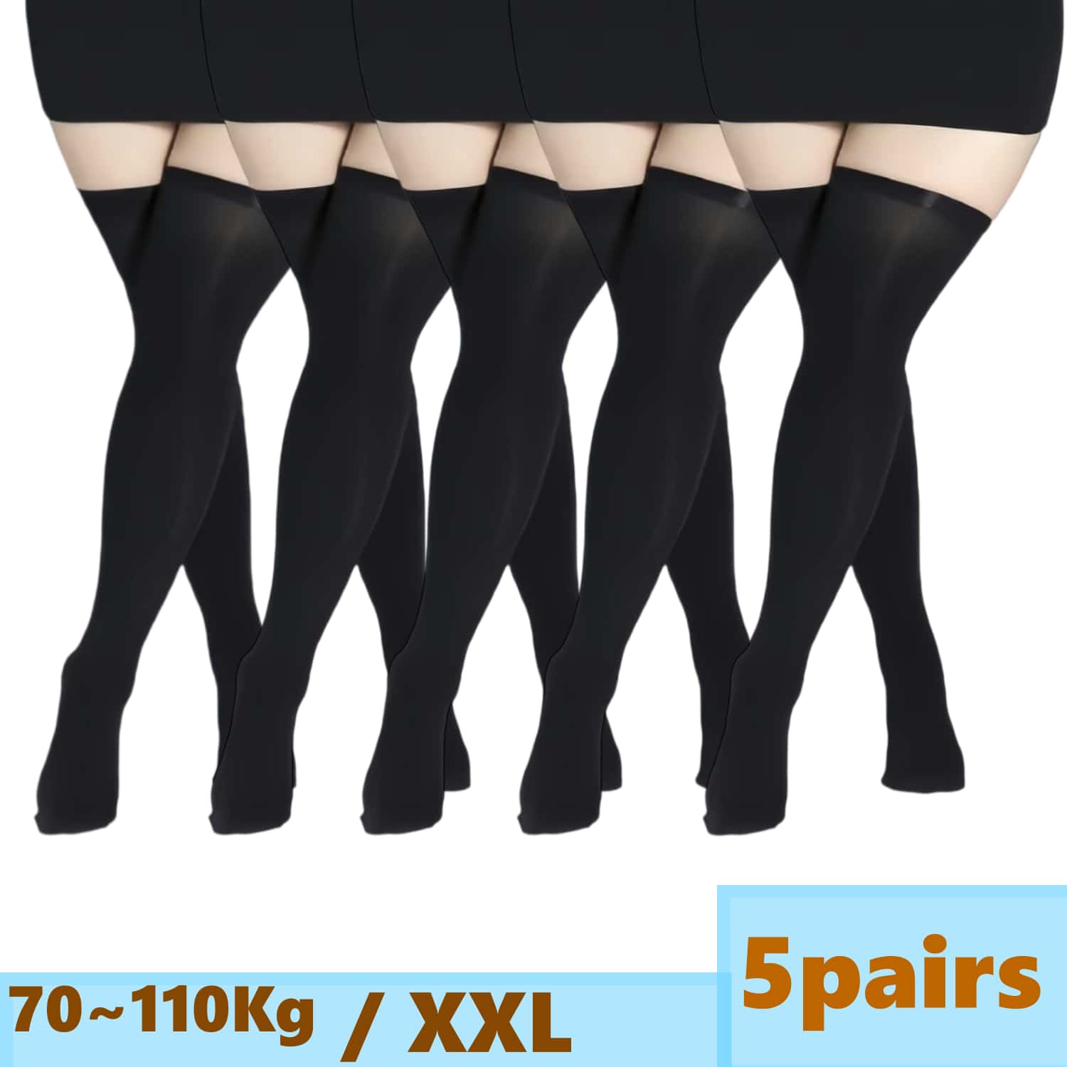 Thigh High Sock Stay Up - 여성 플러스 사이즈 레이스 허벅지까지 오는
