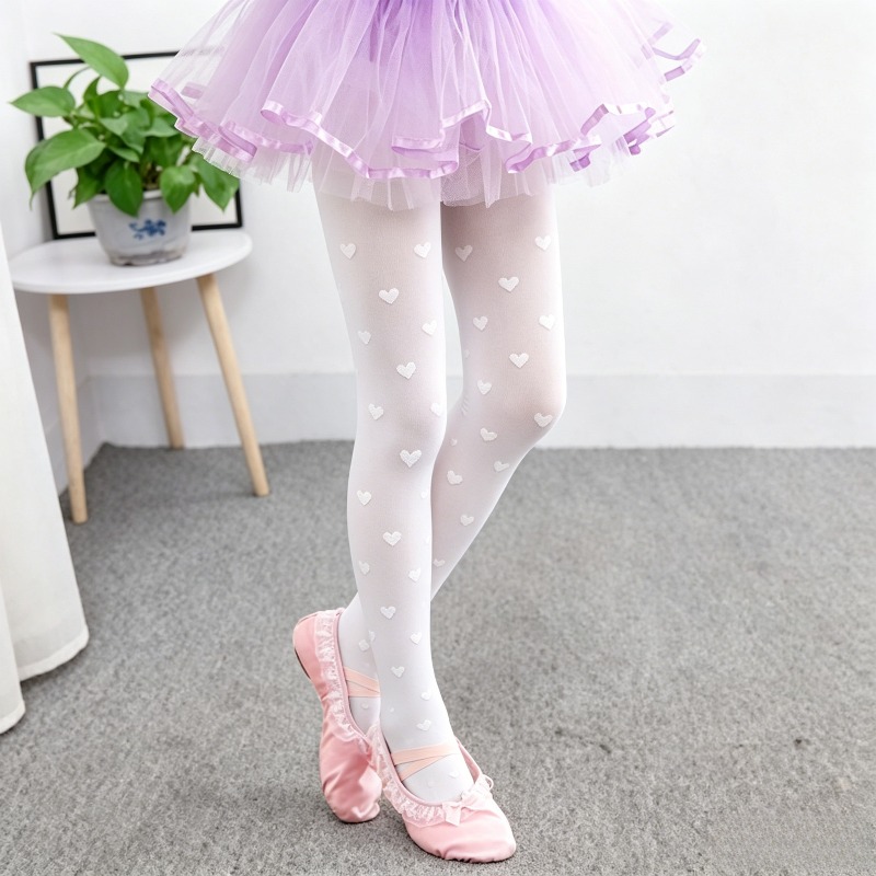 Tights Pantyhose Sheer - 발레 10D 하트 보우 장식 여름