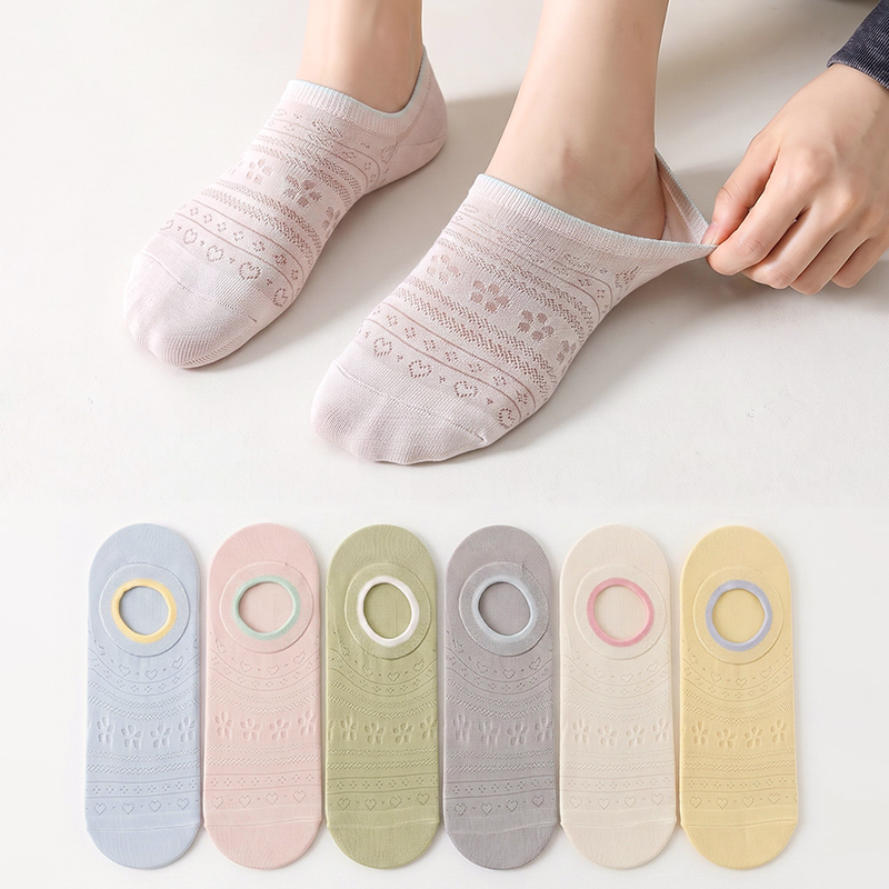 6켤레 여성용 투명 레이스 오픈워크 귀여운 통기성 얇은 - Invisibility Sock Loafer 리뷰 및 가격
