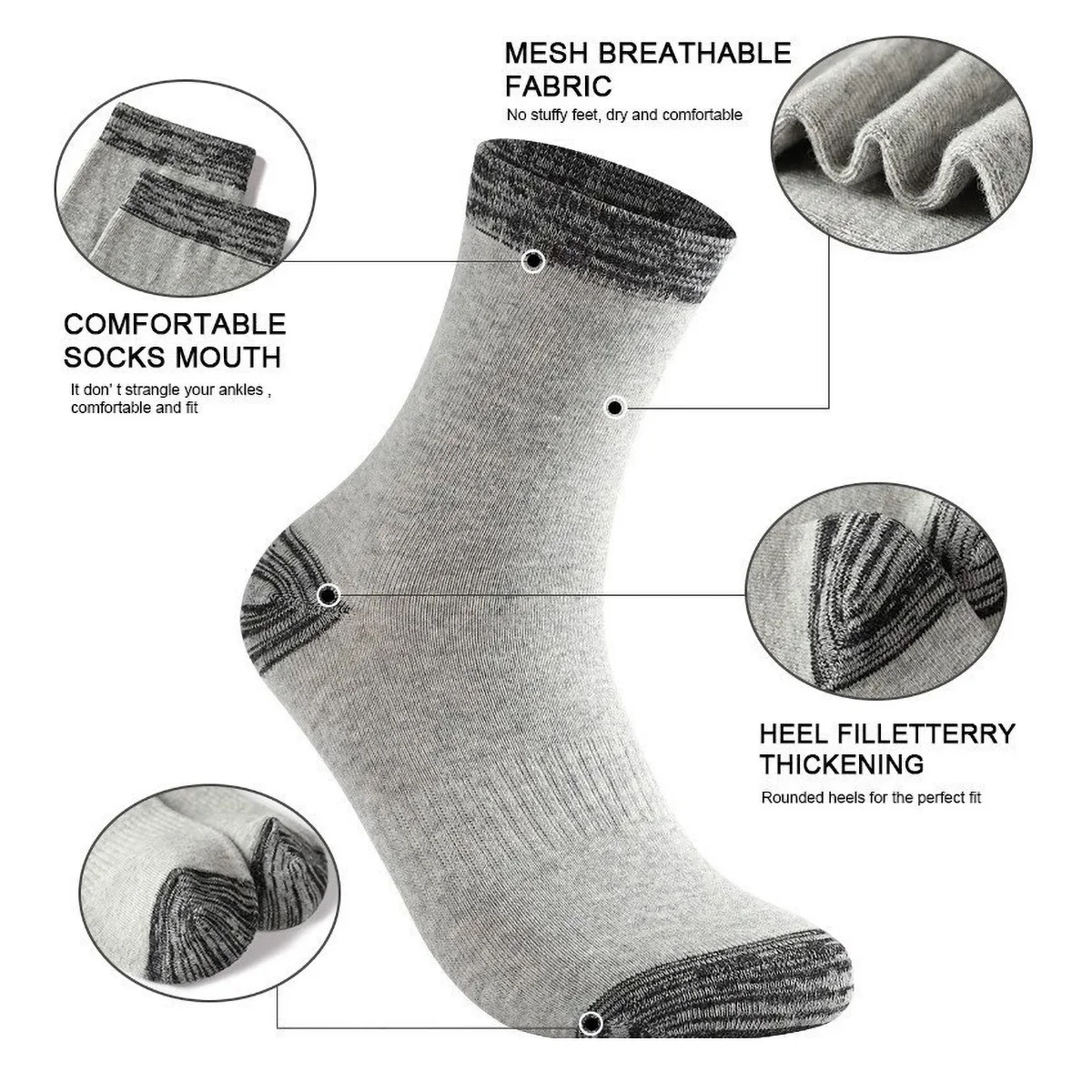 1/5 쌍 남성용 운동 양말 스포츠 러닝 종아리 양말  - Athletic Sock Cushion 리뷰 및 가격