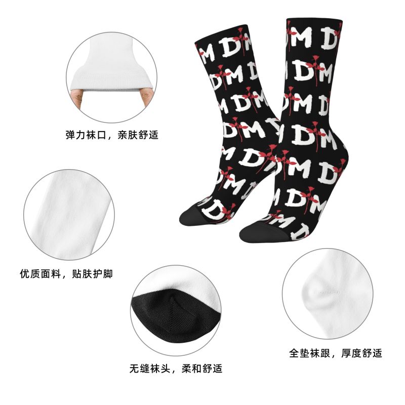 맞춤형 데페체 모드 남성용 크루 양말 유니섹스 패션 록 - Dress Sock Men 리뷰 및 가격
