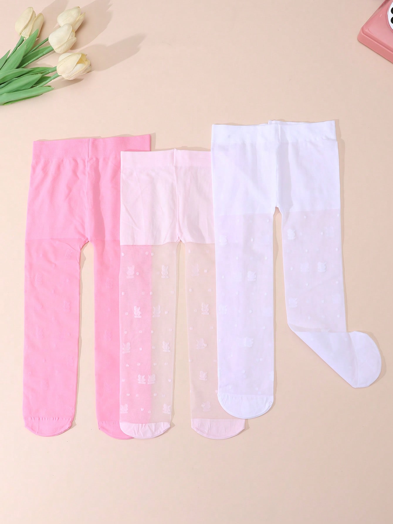 3팩 여아용 토끼 프린트 타이츠 0-14세 UPF50  - Tights Pantyhose Sheer 리뷰 및 가격