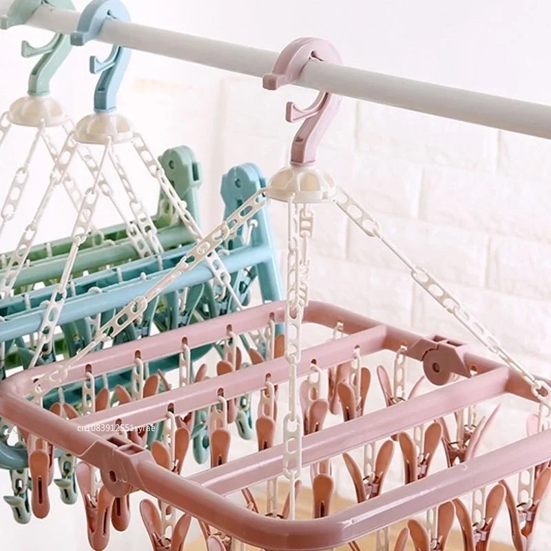 32개 클립 접이식 옷 건조대, 바람에 강한 양말 속옷 - Sock Organizer Tray 리뷰 및 가격