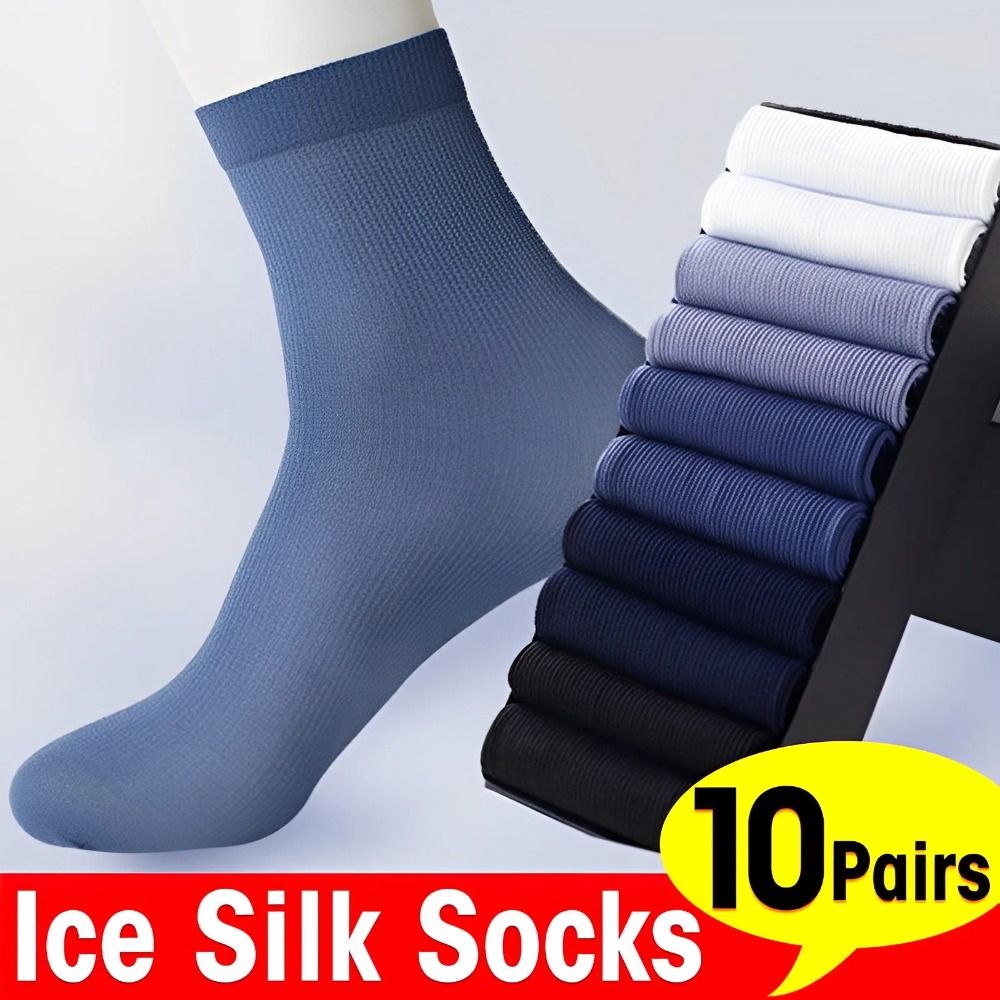 10켤레 새로운 통기성 남성용 아이스 실크 양말 부드럽 - Silk Sock Bamboo 리뷰 및 가격
