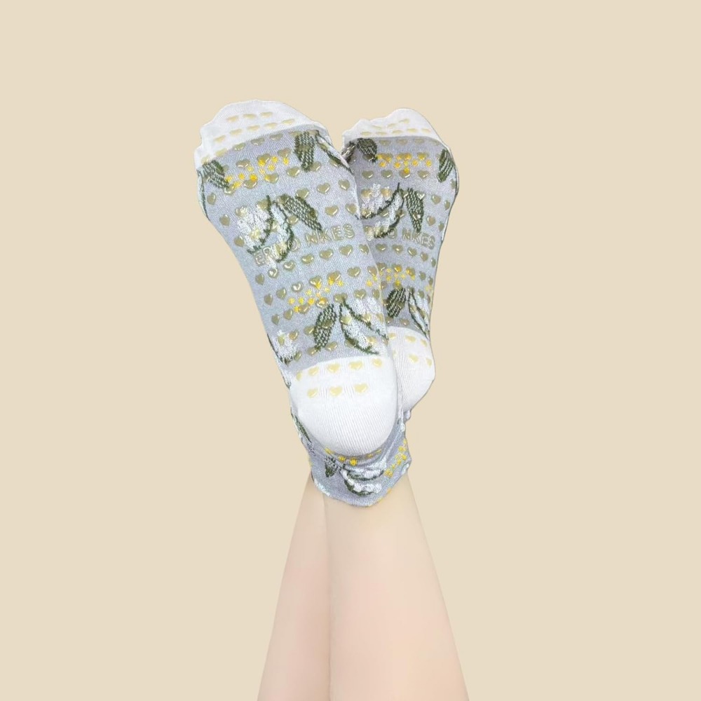 여성용 플로럴 자카드 요가 양말 – 피트니스 및 일상  - Grip Sock Yoga 리뷰 및 가격