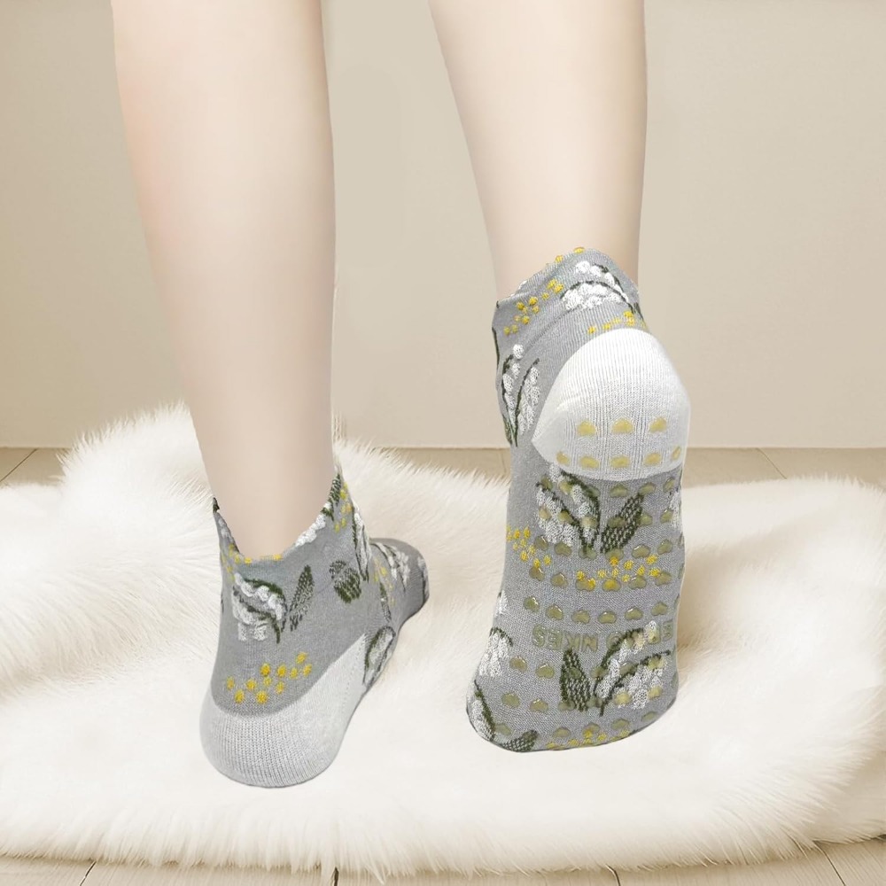 여성용 플로럴 자카드 요가 양말 – 피트니스 및 일상  - Grip Sock Yoga 리뷰 및 가격
