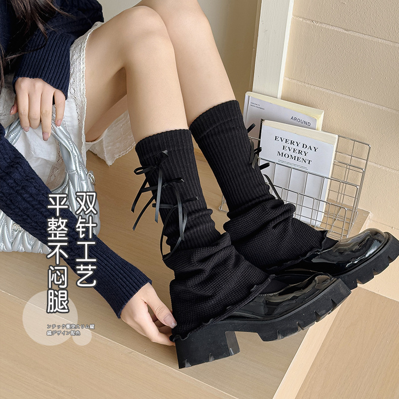 여아용 니트 레그 워머, 흰색 보온 부츠 양말 (리본  - Boot Sock Slouchy 리뷰 및 가격