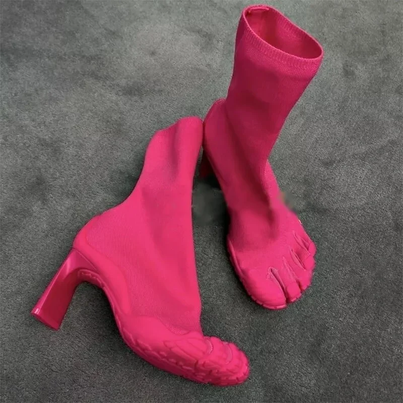 다섯 손가락 발가락 디자인 여성 부츠 블랙/핑크/화이트 - Toe Sock Split 리뷰 및 가격
