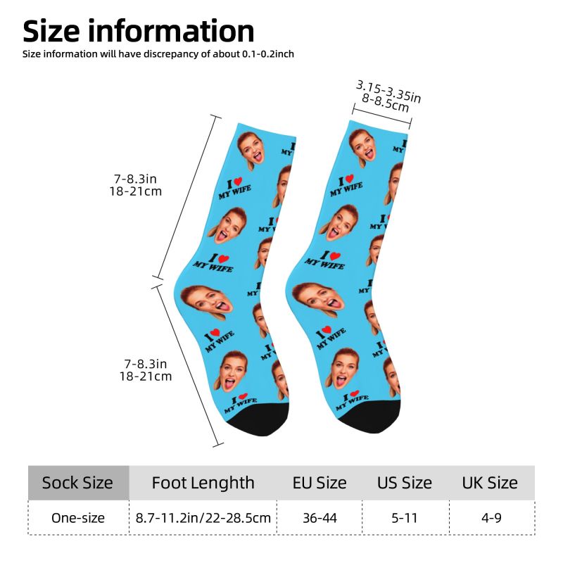 나는 내 아내를 사랑합니다 맞춤형 얼굴 사진 맞춤형 남 - Dress Sock Men 리뷰 및 가격