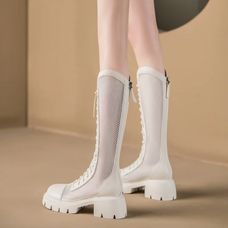 여성 여름 니하이 메쉬 하이 부츠 여성용 통기성 플랫폼 - Knee High Sock Women 리뷰 및 가격