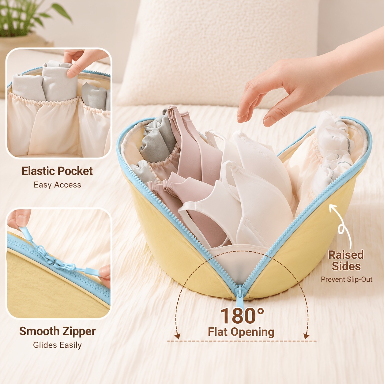 3-in-1 컵형 브라 수납 가방, 여행용 속옷 및 양 - Sock Organizer Tray 리뷰 및 가격