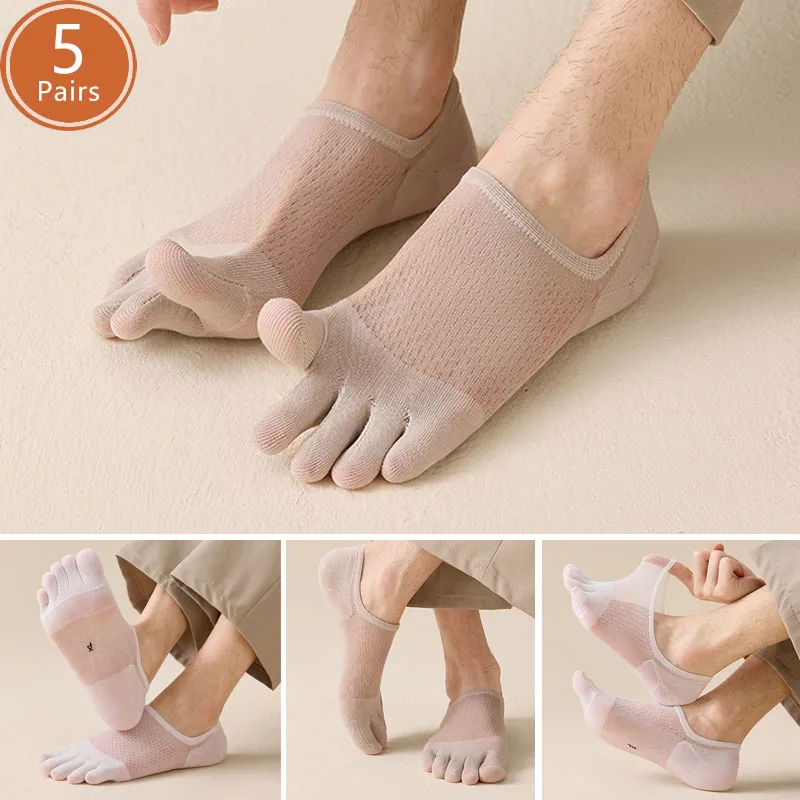5 쌍 남성 여름 얇은 발가락 양말 발목 메쉬 통기성  - Ankle Sock Low Cut 리뷰 및 가격
